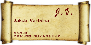 Jakab Verbéna névjegykártya